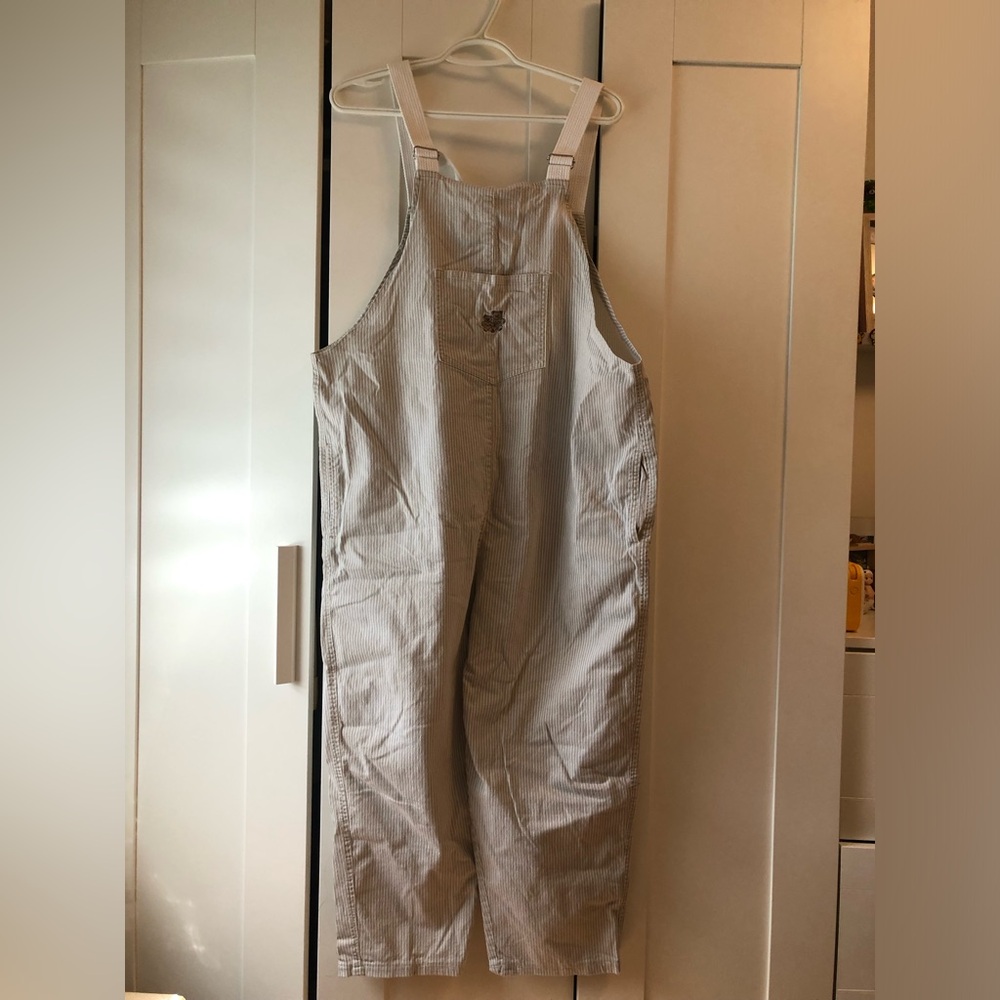 Beige Stripe Bear Overalls